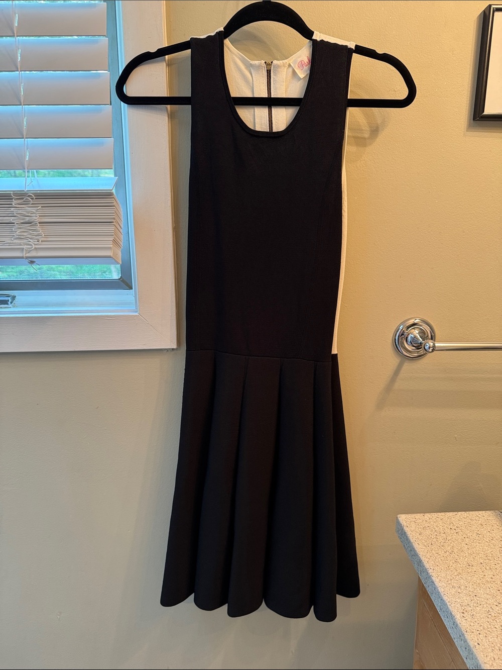 Parker Black Dress with White Side Panels